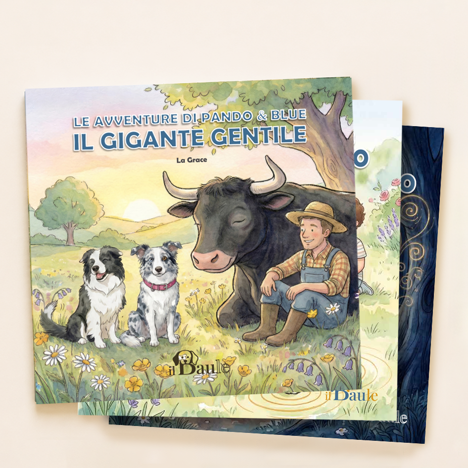 Copertine dei libri illustrati per bambini Le avventure di Pando e Blue - Il BAUle