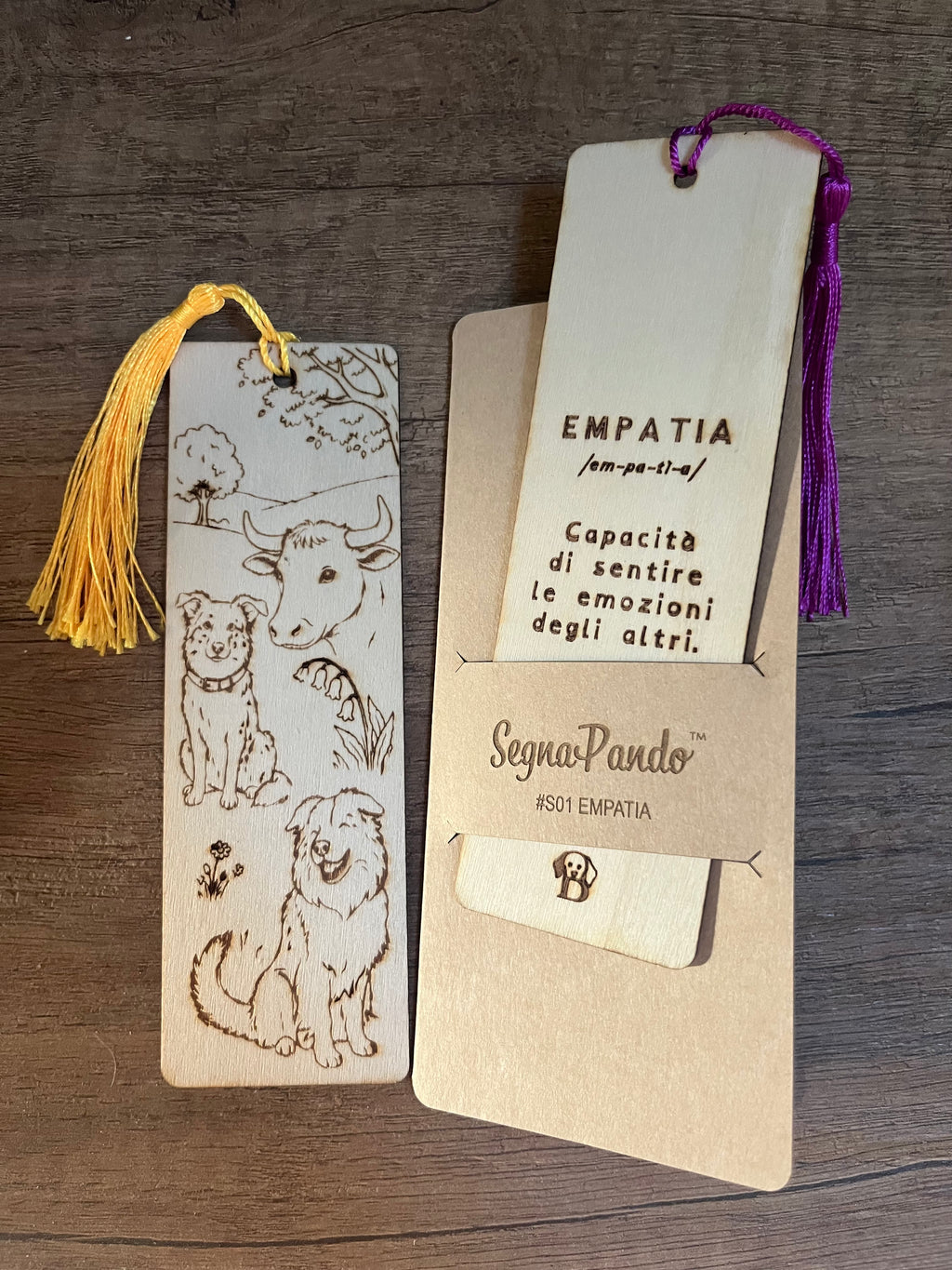 SegnaPando #S01 EMPATIA – Segnalibro in legno illustrato