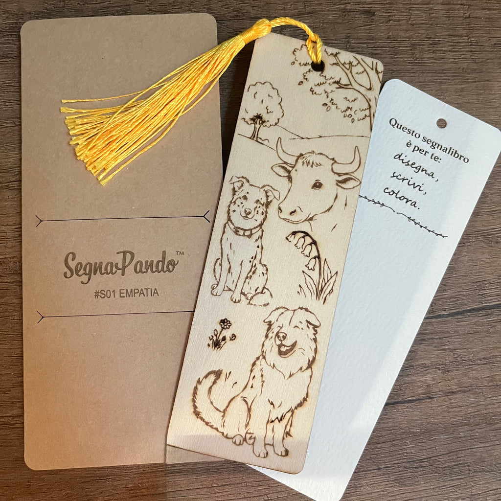 SegnaPando #S01 EMPATIA – Segnalibro in legno illustrato