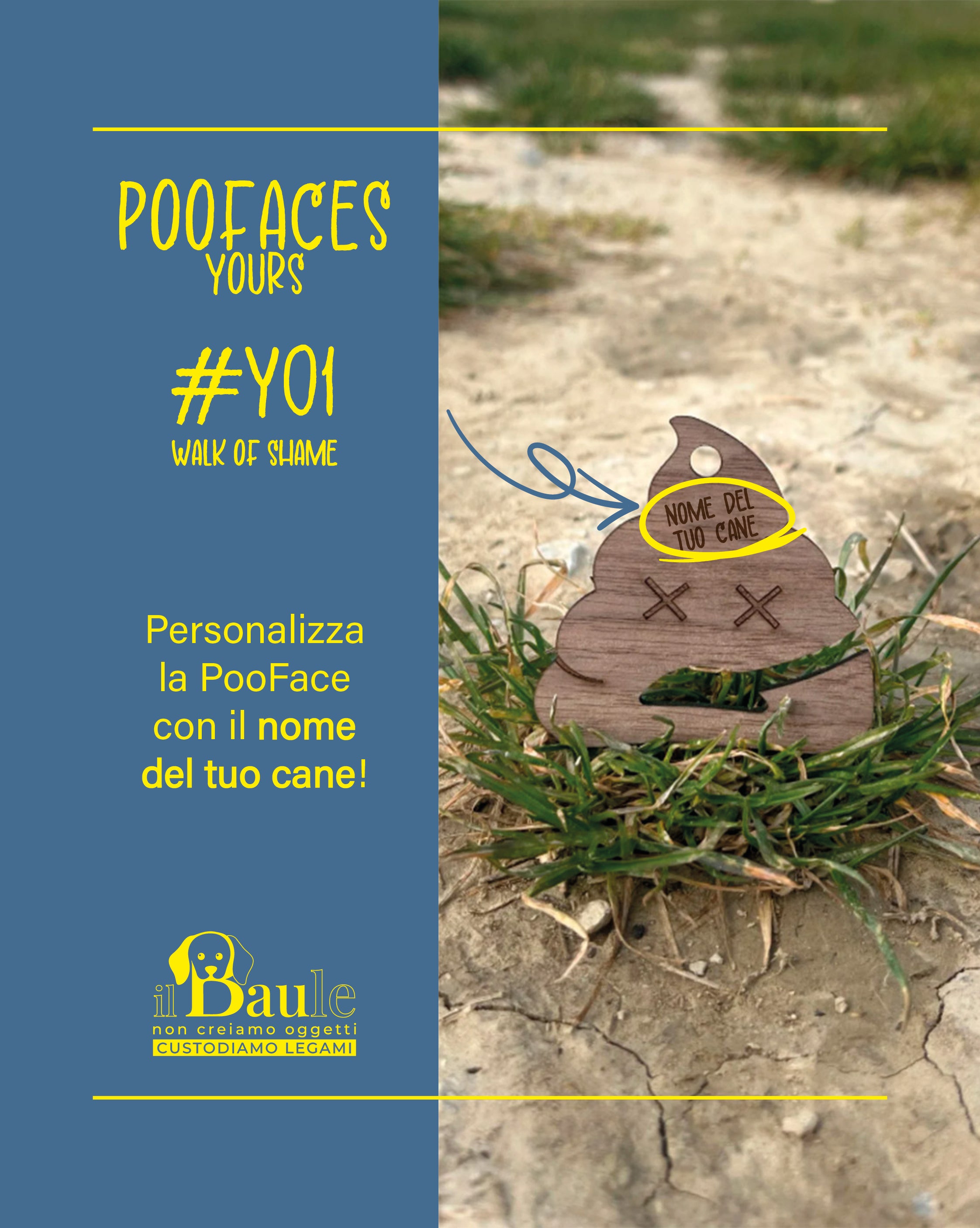 PooFaces YOURS – Porta Sacchetti da Passeggiata personalizzato col nome del tuo cane