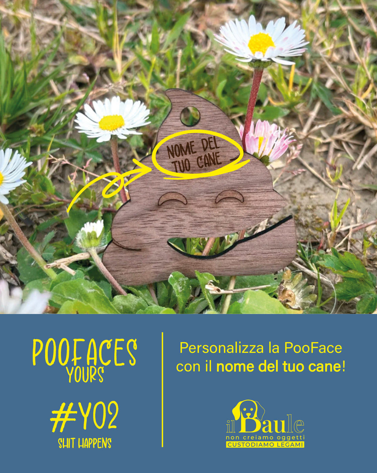 PooFaces YOURS – Porta sacchetto per cani personalizzato con il nome
