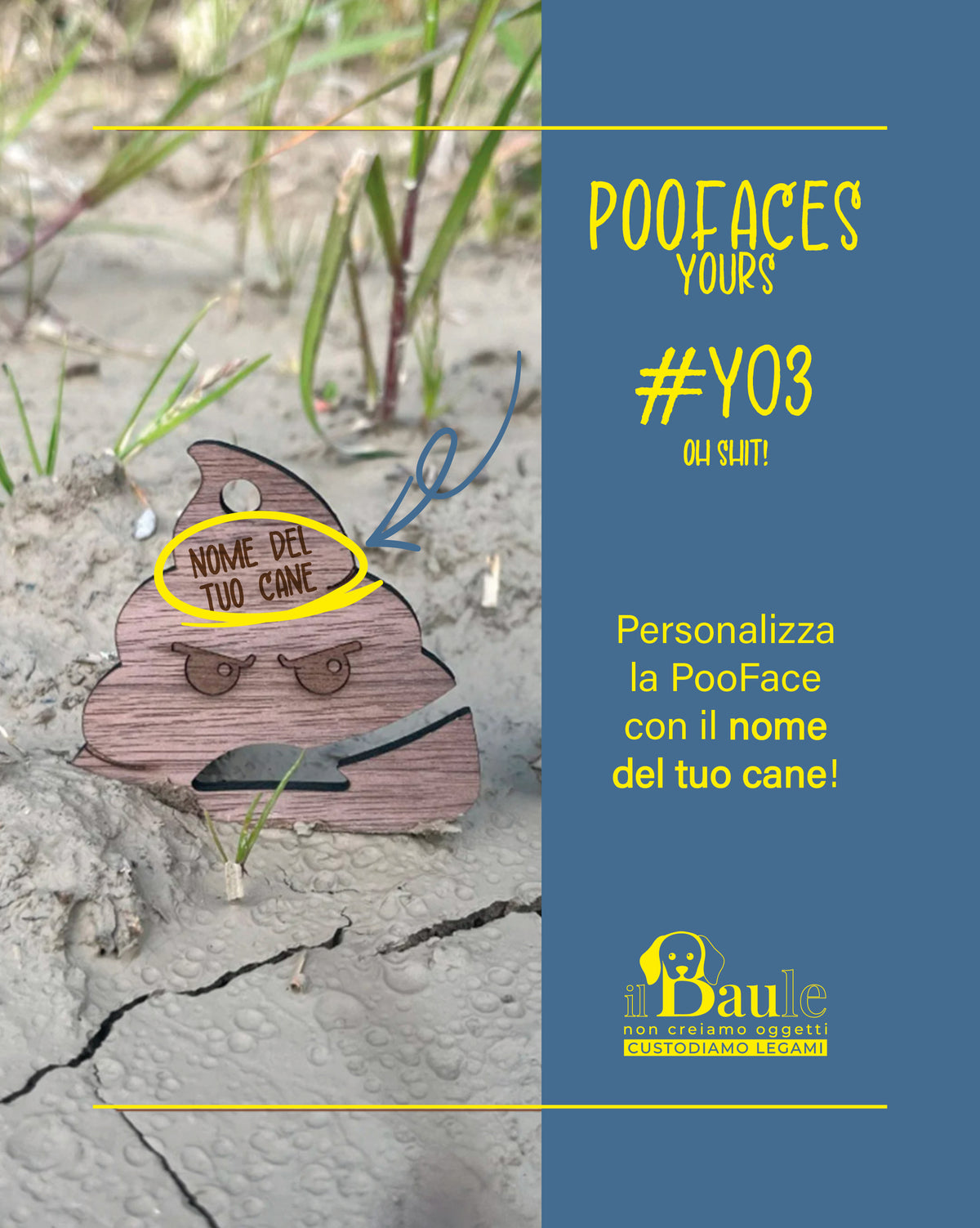 PooFaces YOURS – Porta sacchetto per cani personalizzato con il nome