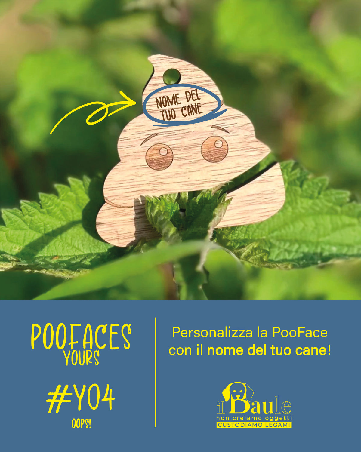 PooFaces YOURS – Porta sacchetto per cani personalizzato con il nome