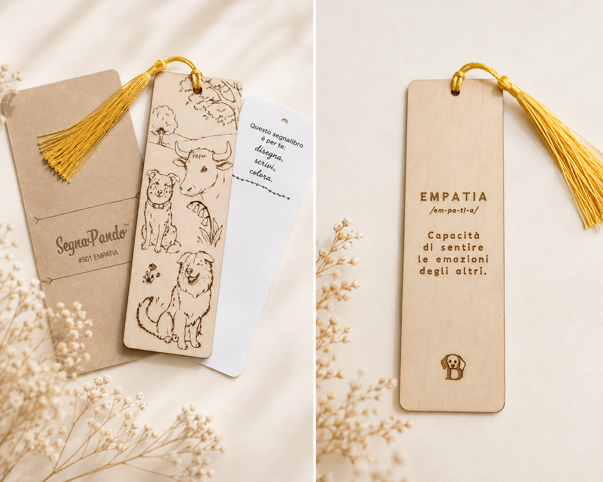SegnaPando #S01 EMPATIA – Segnalibro in legno illustrato