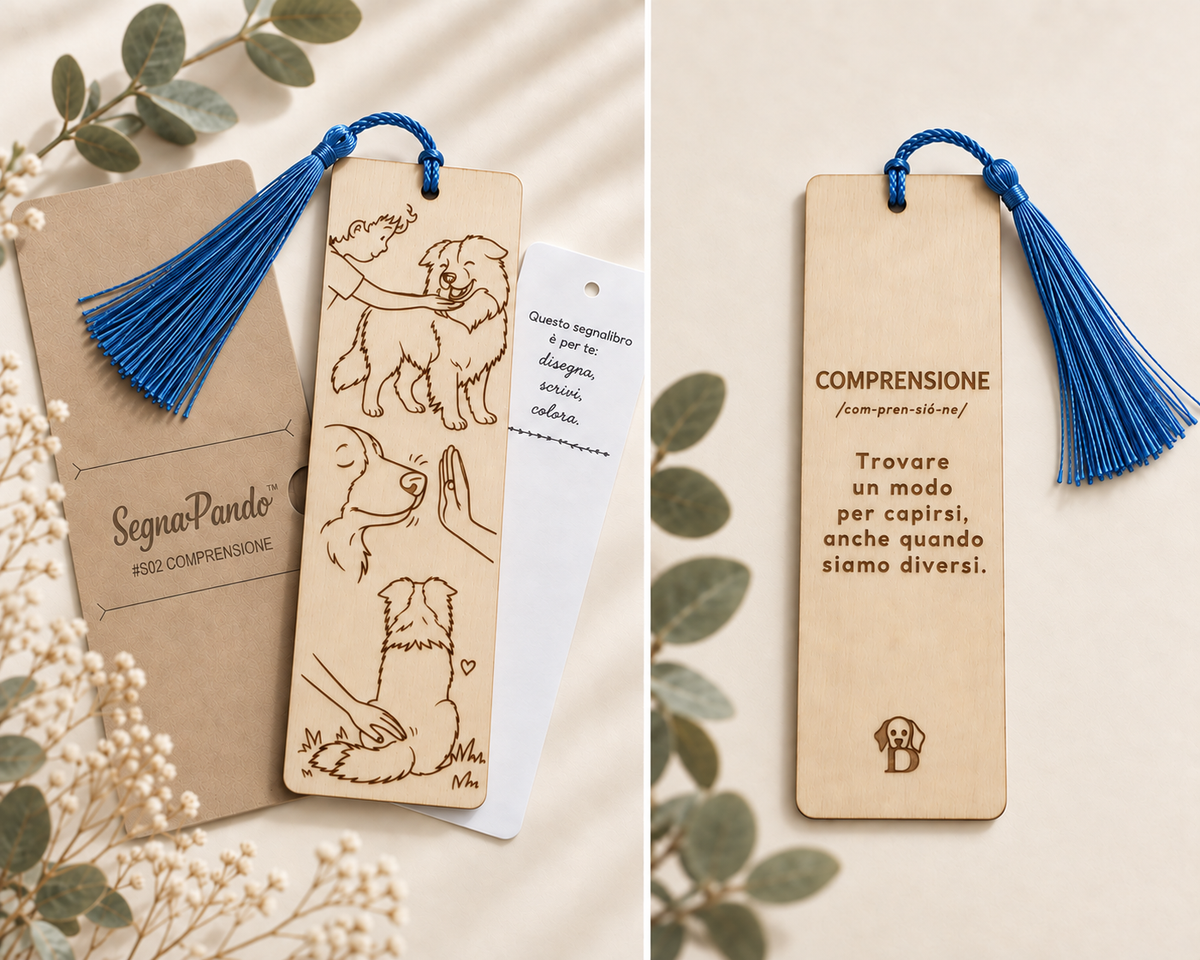 SegnaPando #S02 COMPRENSIONE – Segnalibro in legno illustrato